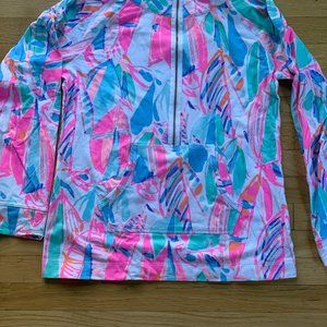 3/4 zip cotton pullover sweatshirt